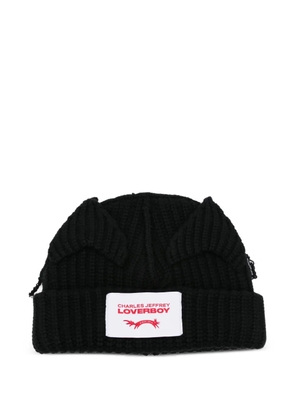 Charles Jeffrey Loverboy animal-ears beanie hat - Black