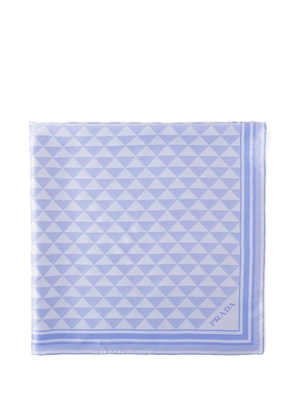 Prada jacquard silk scarf 90x90 - Blue
