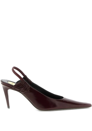 Saint Laurent 75mm Anne-Marie pointed-toe slingbacks - Red