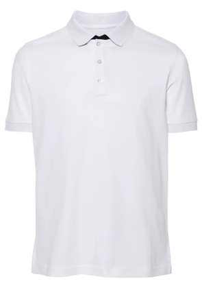 Fay logo-embroidered piqué polo shirt - White