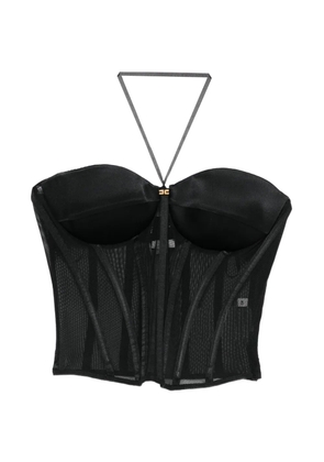 Elisabetta Franchi mesh corset top - Black