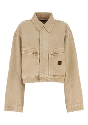 Balenciaga zipped-pocket long-sleeves denim jacket - Neutrals