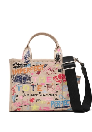 Marc Jacobs The Small Punk Scribble Canvas tote bag - Neutrals