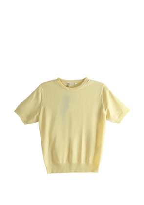 Auralee ribbed knit T-shirt - Yellow