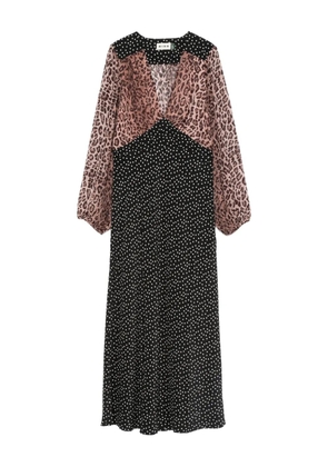 Rixo Kaila polka-dot midi dress - Brown