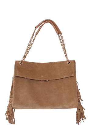 Orciani Venus Peach fringed shoulder bag - Neutrals