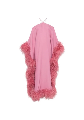 Taller Marmo feather-trim halterneck maxi dress - Pink