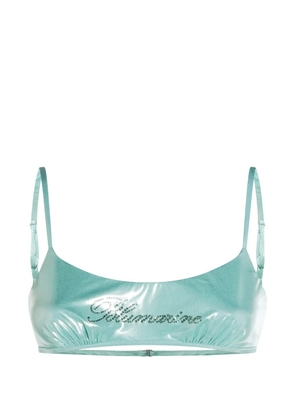 Blumarine logo-detail bikini top - Blue
