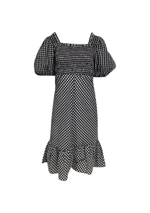 GANNI puff-sleeve midi dress - Black