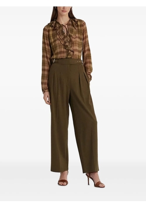 Lauren Ralph Lauren plaid ruffled blouse - Brown