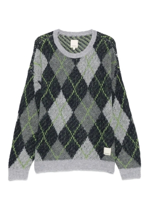 Emporio Armani argyle-check jumper - Grey