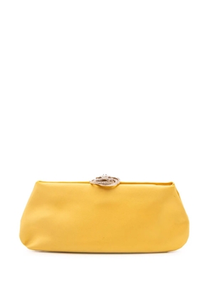 CHANEL Pre-Owned 2011 Satin Crystal Camellia Evening Frame clutch bag - Yellow