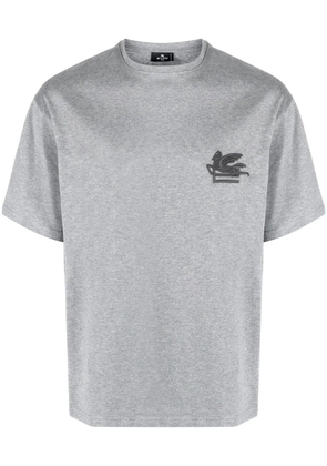 ETRO Pegaso-embroidered cotton T-shirt - Grey
