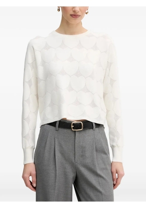 OUI heart-pattern sweater - White