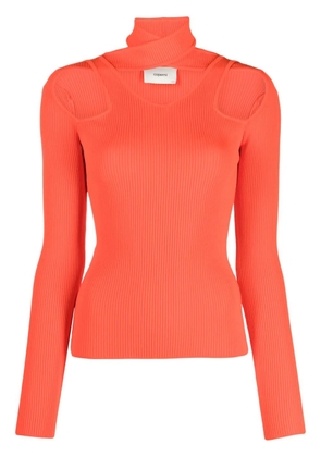Coperni cut-out ribbed sweater - Red