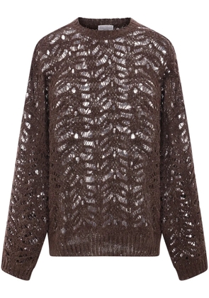 Brunello Cucinelli sequin-embellished sweater - Brown
