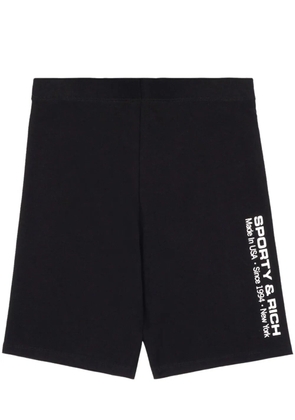 Sporty & Rich reflective logo-print cycling shorts - Black