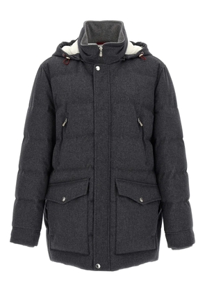Brunello Cucinelli quilted wool coat - Grey
