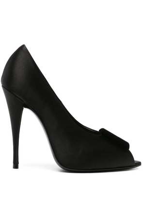 Saint Laurent 115mm peep-toe satin pumps - Black