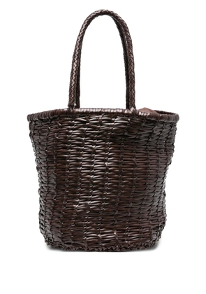 DRAGON DIFFUSION woven-leather bucket bag - Brown