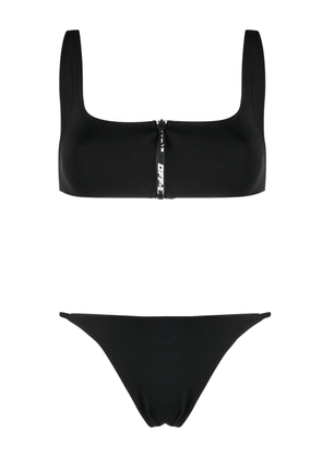 Off-White zipped logo-print bikini - Black