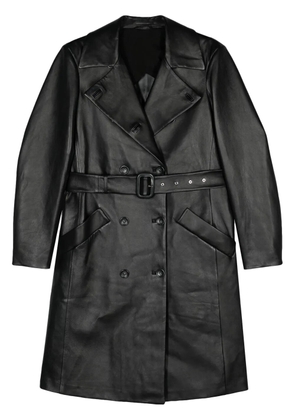 Sportmax belted leather trench coat - Black