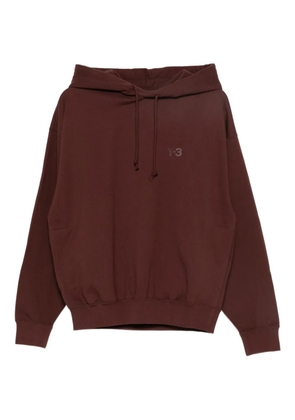 Y-3 logo-print hoodie - Brown