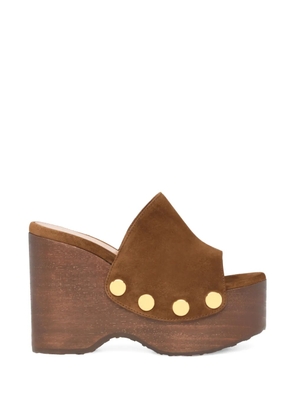 Gianvito Rossi studded platform sandals - Brown