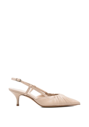 GUGLIELMO ROTTA Asphie ruched slingback pumps - Neutrals