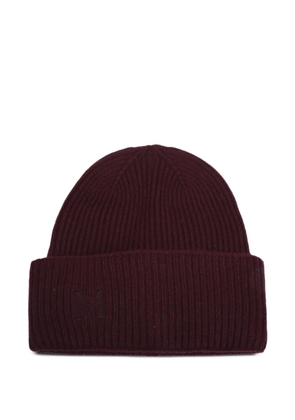Max Mara ribbed logo beanie - Red