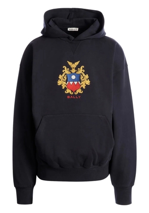 Bally logo-embroidered hoodie - Blue