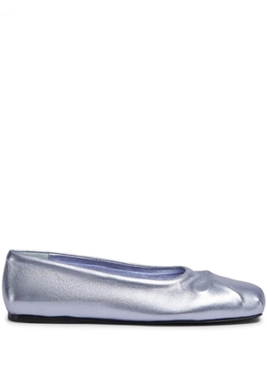 Marni Little Bow metallic ballerina shoes - Blue