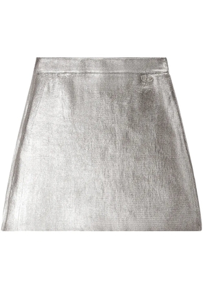 Diesel M-Isi metallic cotton mini skirt - Silver