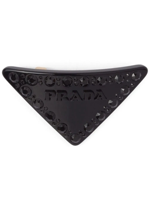 Prada triangle-logo hair clip - Black