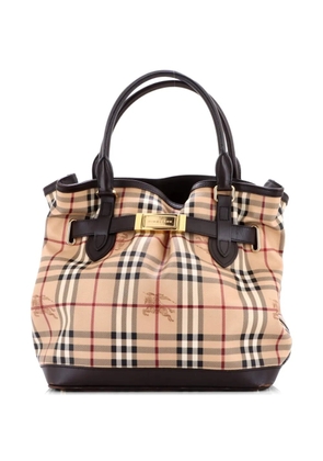Burberry Pre-Owned Golderton Haymarket Coated Canvas Medium tote bag - Brown