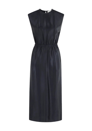 Tela pinstripe shoulder-padded dress - Blue