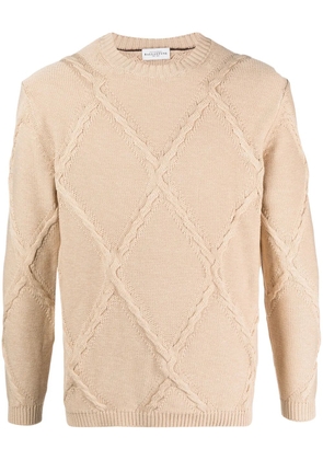 Ballantyne textured cotton jumper - Neutrals