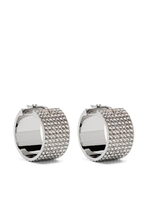 Amina Muaddi crystal-embellished hoop earrings - Silver