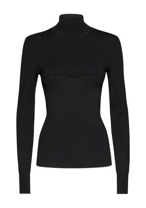 Ferragamo mock-neck ribbed top - Black