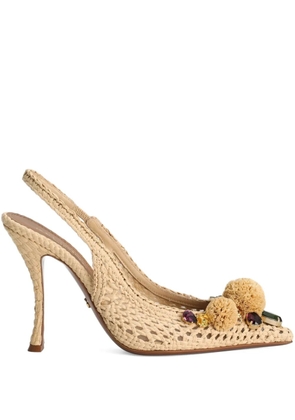 Dolce & Gabbana 105m pompom-detail pumps - Neutrals