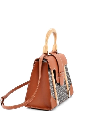 Goyard Pre-Owned Saigon Top Handle Bag Coated Canvas with Leather PM satchel - Brown