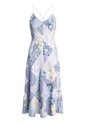 Polo Ralph Lauren sleeveless patchwork midi dress - Blue