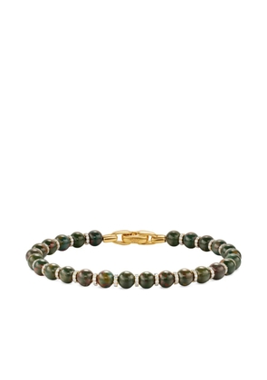 David Yurman 18K yellow gold spiritual beads bloodstone and diamond bracelet - Green