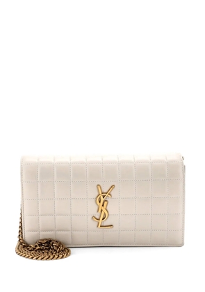 Saint Laurent Pre-Owned Cassandre Wallet on Chain Quilted Leather Medium crossbody bag - Neutrals