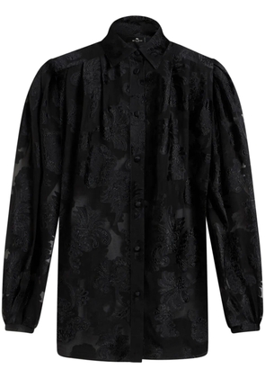 ETRO fil-coupé effect chiffon shirt - Black