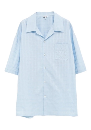 LOEWE embroidered-pocket short-sleeves shirt - Blue
