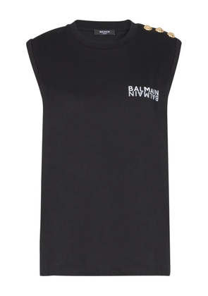Balmain button-detail tank top - Black
