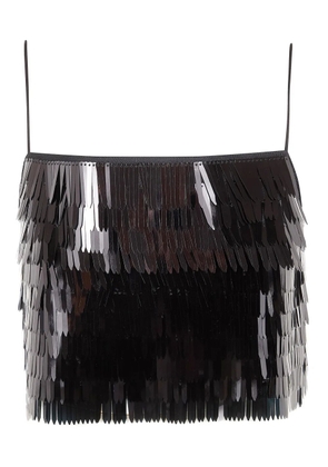 Self-Portrait sequin-embellished top - Black