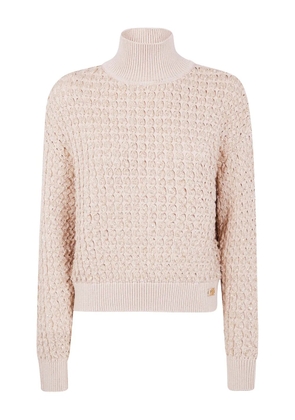 Elisabetta Franchi high-neck bouclé-knit sweater - Neutrals