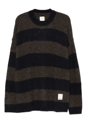 Emporio Armani striped crew-neck sweater - Brown